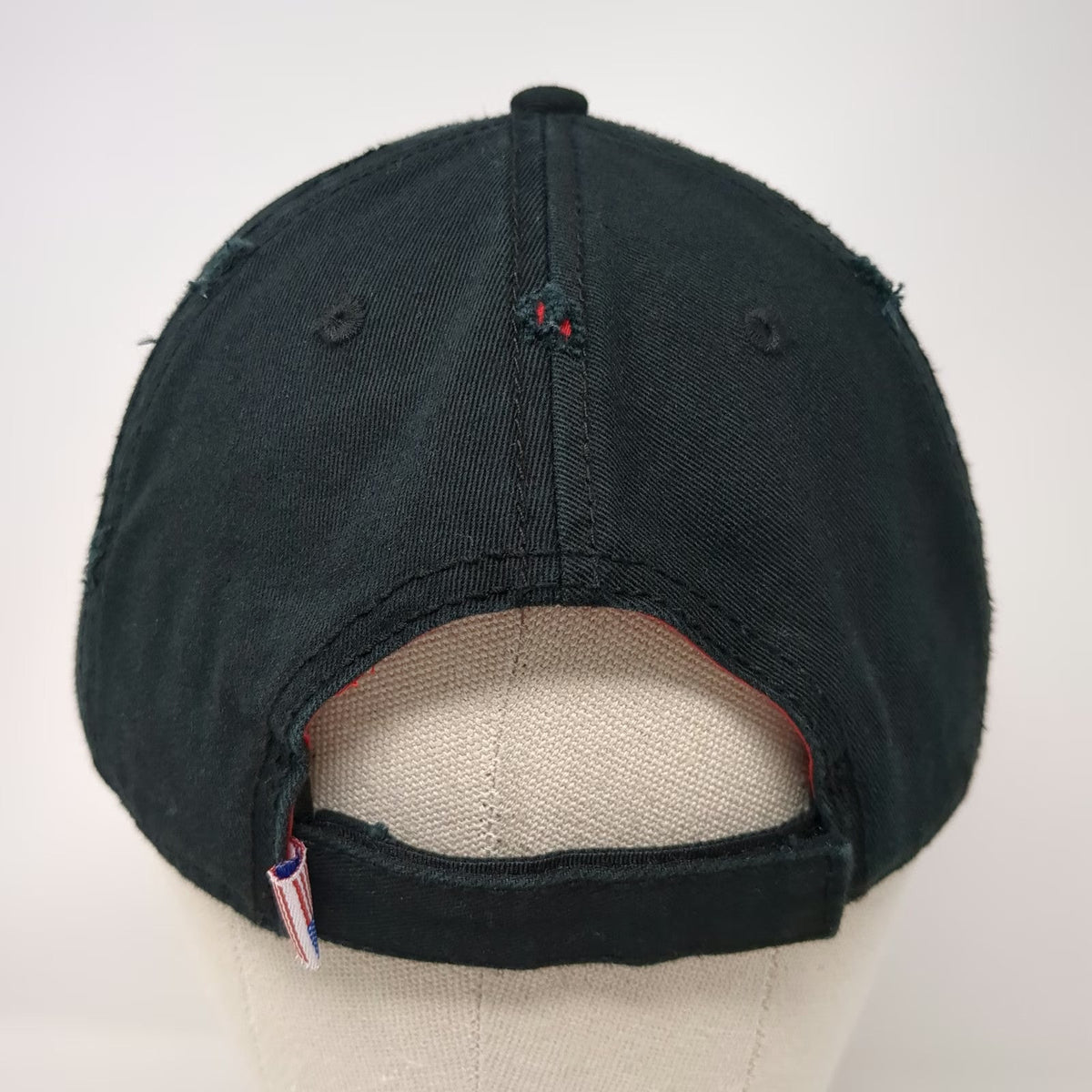 Battleship Iowa Baseball Cap Black OSFM Distressed Brim Stars Embroidered Hat