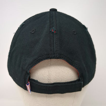 Battleship Iowa Baseball Cap Black OSFM Distressed Brim Stars Embroidered Hat