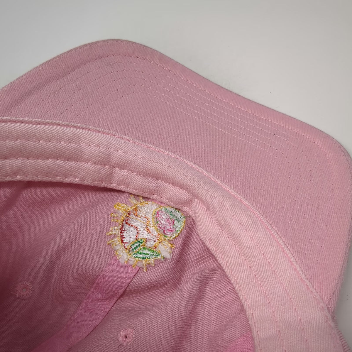 Solely Baseball Cap Pink One Size Embroidered Mango Fruit Cotton Slideback Hat