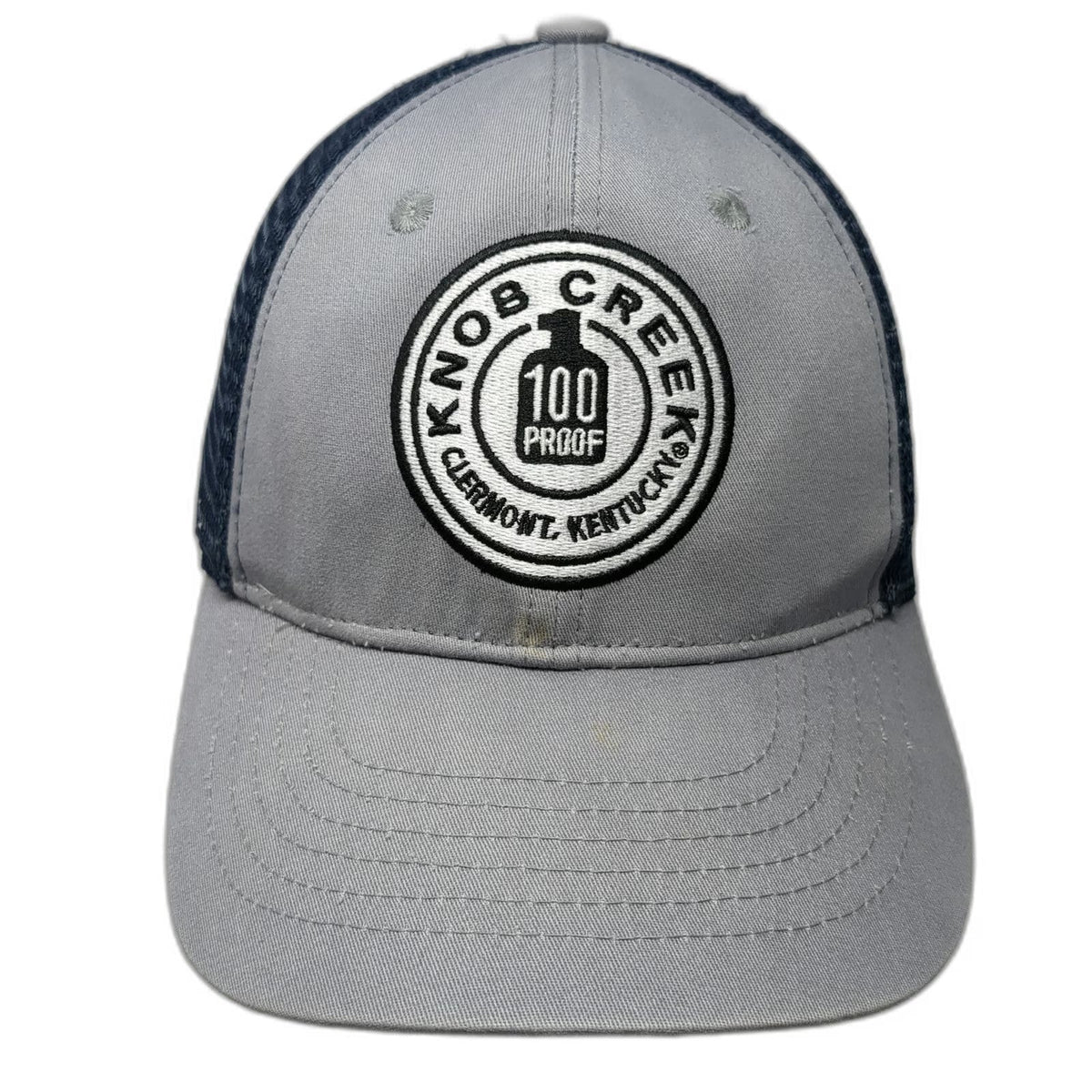 Knob Creek Trucker Hat Gray Blue One Size 100 Proof Clermont Kentucky Snapback