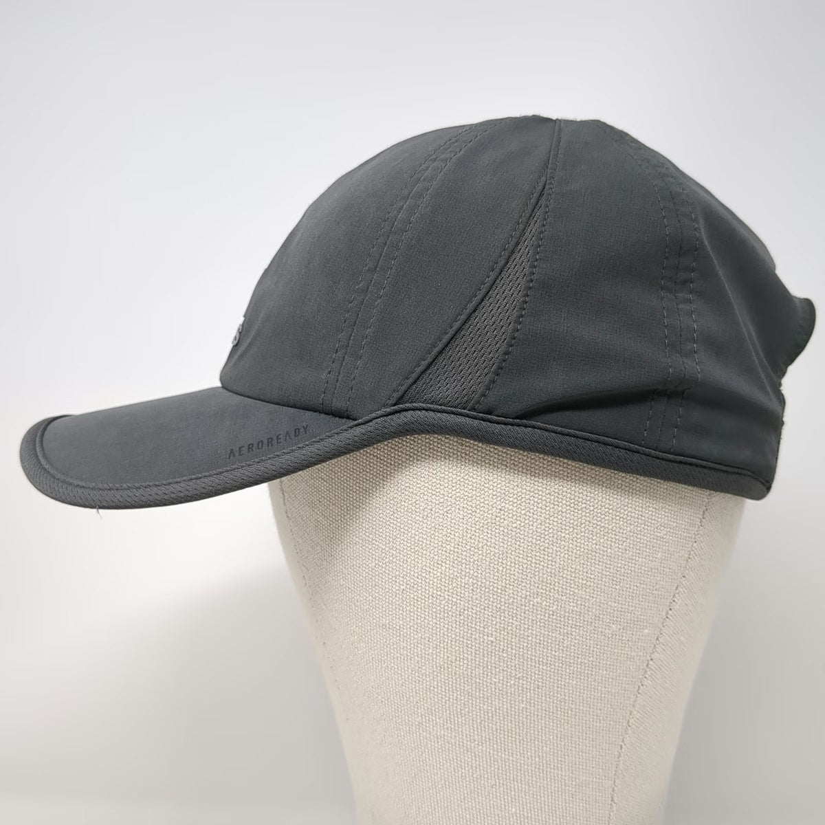 Adidas Baseball Cap Gray One Size Aeroready Strapback Performance Mesh Sport Hat