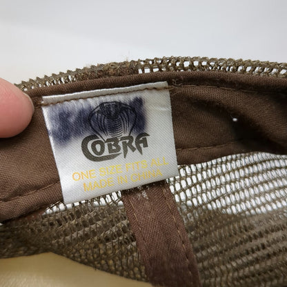 Cobra Trucker Hat Brown One Size Elk Deer Antler Patch Bulletprufe Graphic Mesh
