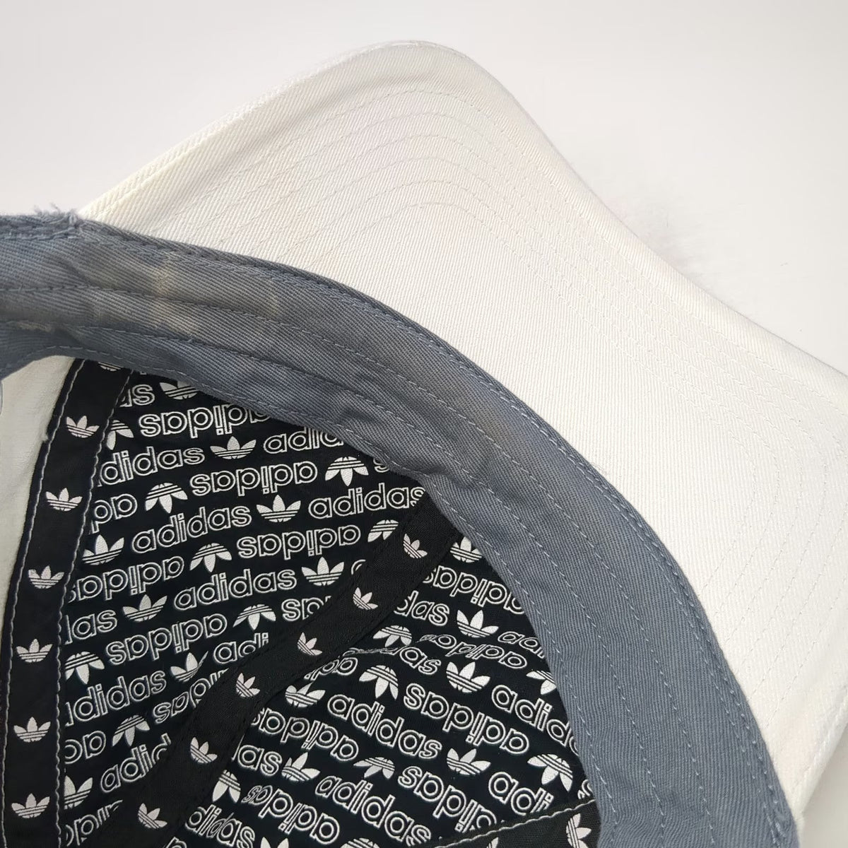 Adidas Baseball Cap White One Size Trefoil Logo Cotton Slideback Strap Hat