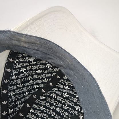 Adidas Baseball Cap White One Size Trefoil Logo Cotton Slideback Strap Hat