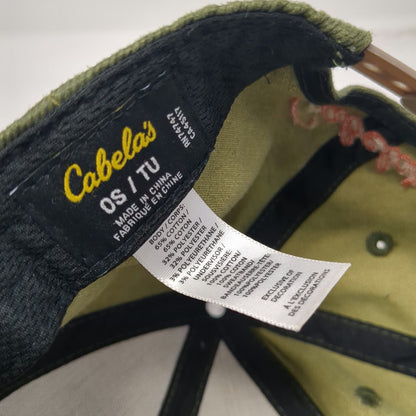 Cabela's Snapback Hat Green One Size Deer Buck Patch WFO 1961 Hunting Outdoors