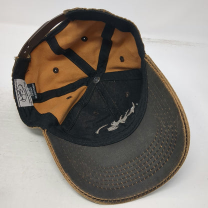 RMEF Snapback Brown Hat One Size Elk Logo Hunting Conservation Waxed Finish