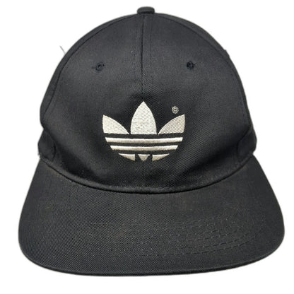 Adidas Baseball Cap Black White One Size Embroidered Trefoil Logo Adjustable Hat