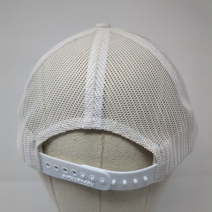 Richardson Snapback Trucker Hat White One Size Adjustable Mesh Back Embroidered