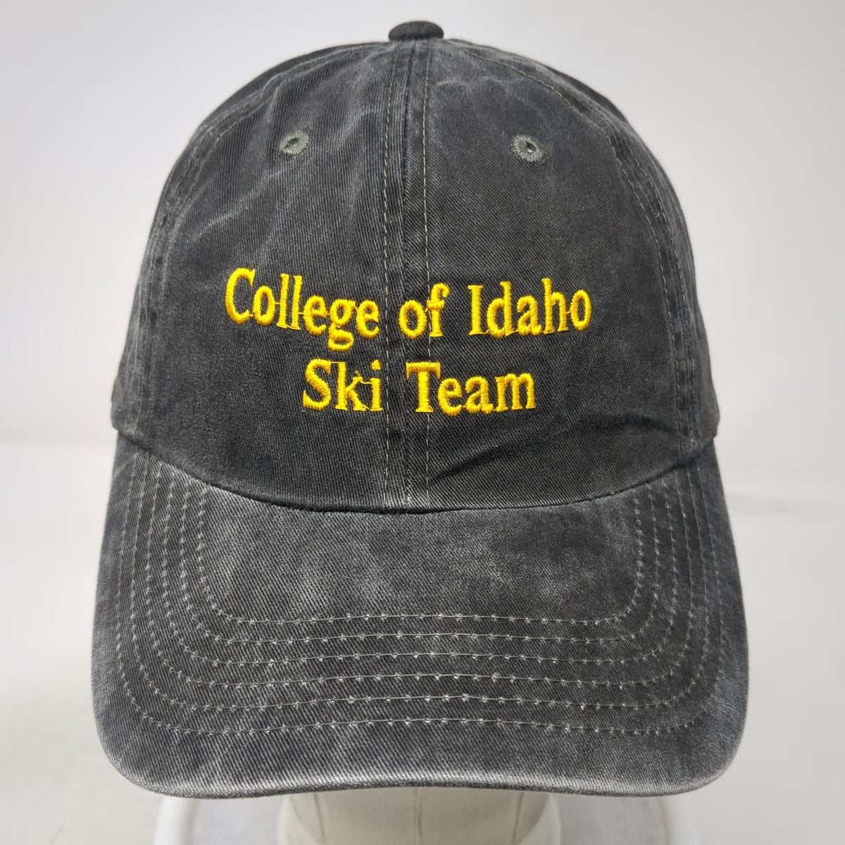Port Authority Baseball Cap Gray OSFM College of Idaho Ski Team Slideback Hat