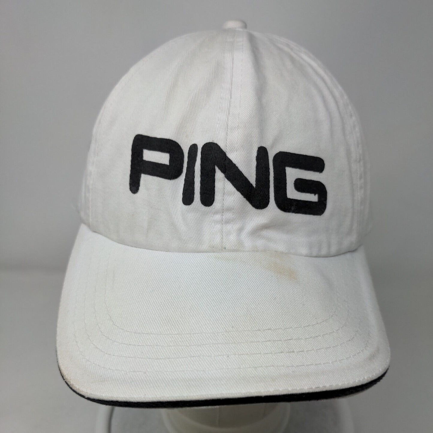 Ping Strapback Hat White One Size Adjustable Embroidered 6 Panel Nissin Cap