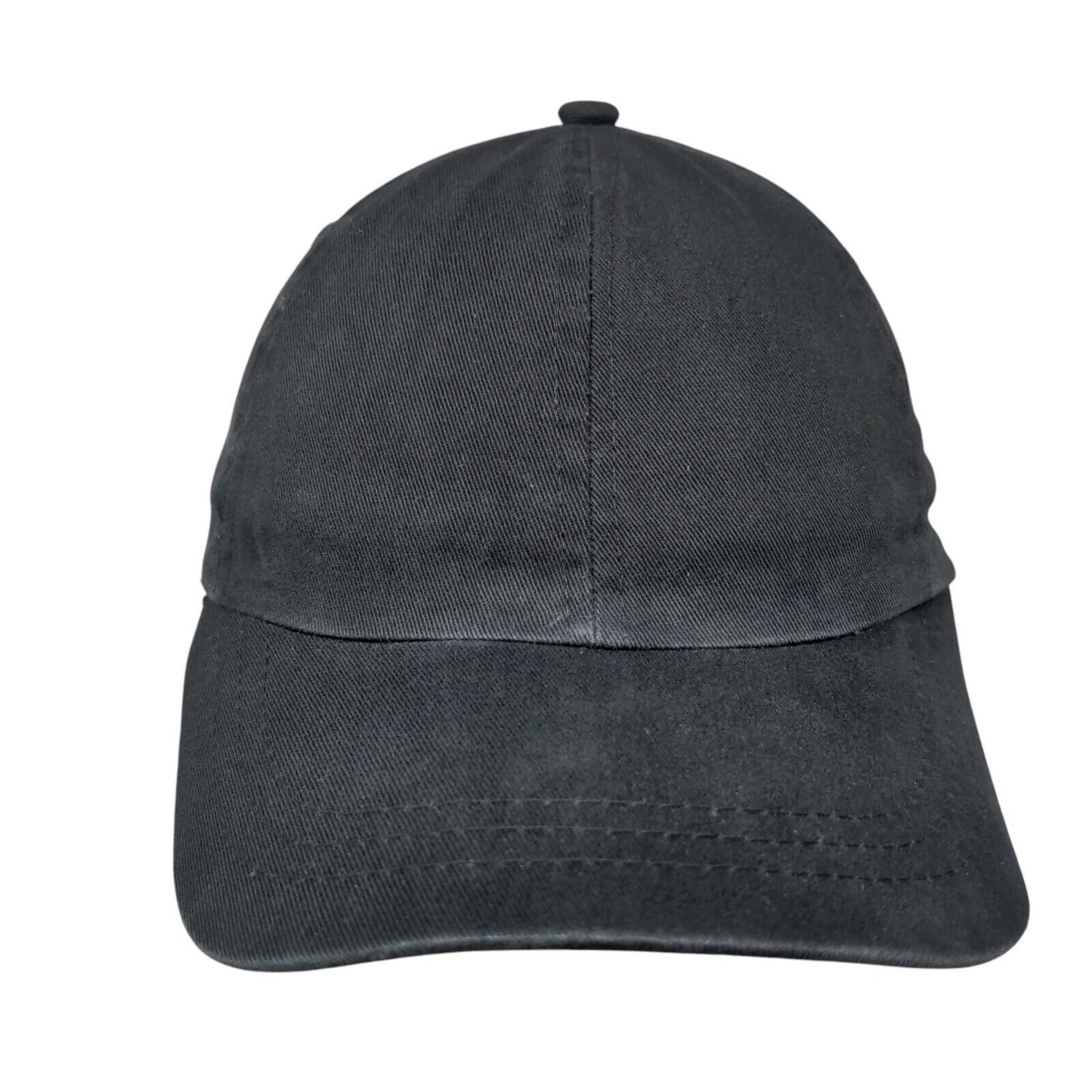 Unbranded Strapback Hat Black One Size Adjustable Blank Solid 6 Panel