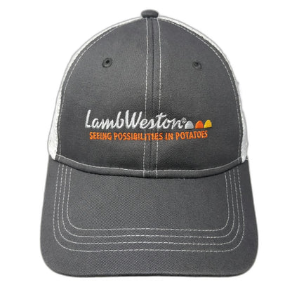 Cap America Baseball Cap Gray One Size Lamb Weston Potato Logo Mesh Back Hat