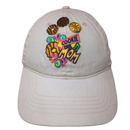 Cookie Mom Strapback Hat Pink One Size Adjustable Patch Vent Holes