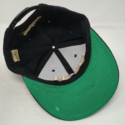 Crown Snapback Black One Size FRSH Visuals Threads Green Underbrim Flat Bill Hat