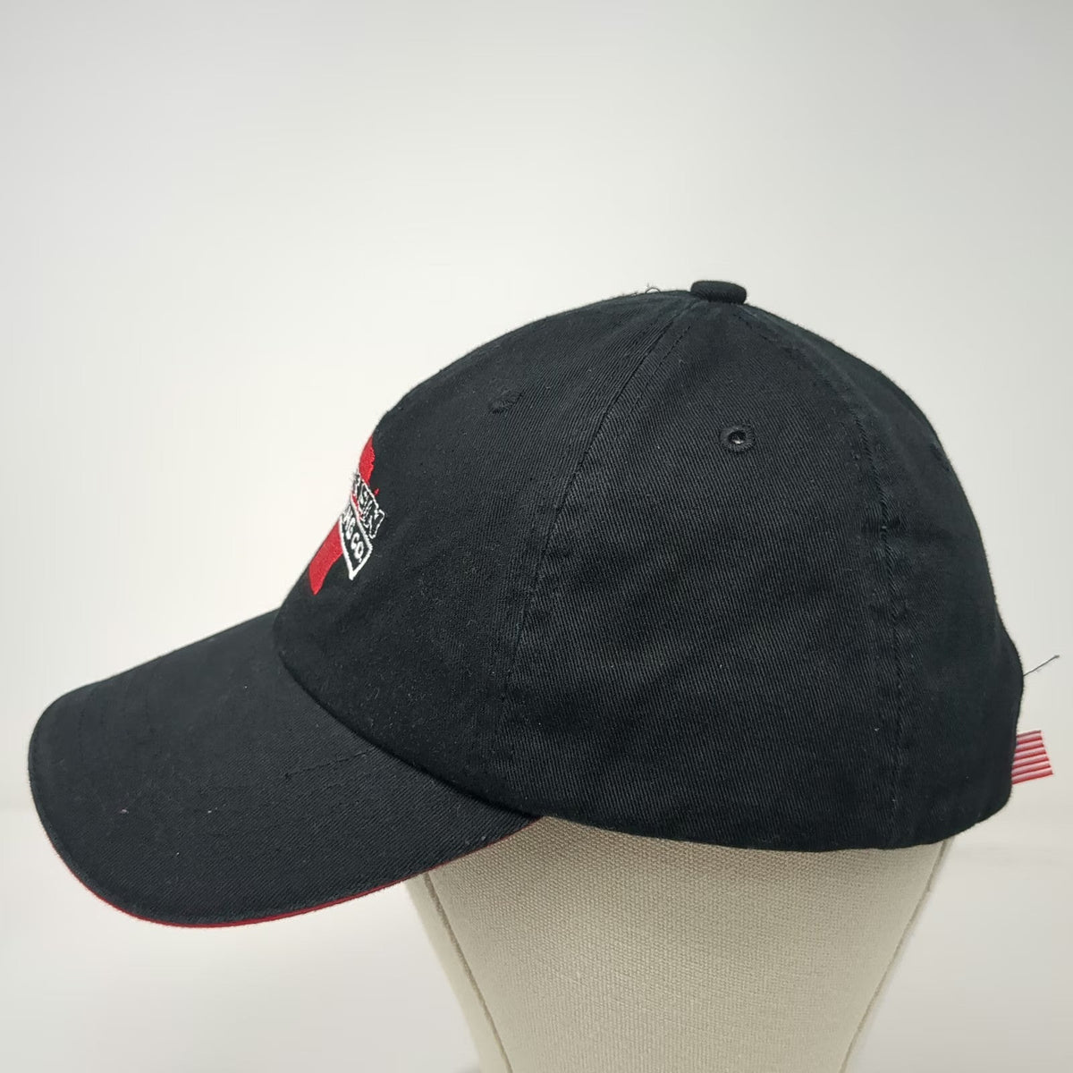 Bayside Baseball Cap Black One Size Wisconsin Brewing Co Hat USA Flag Adjustable