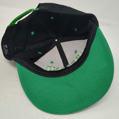 Snapback Ireland Hat Black Green One Size Shamrock Winged Shield Flat Brim Logo
