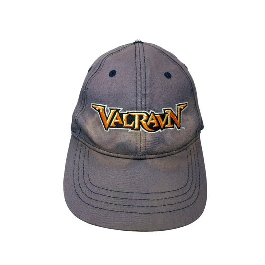 Cedar Point Valravn Rollercoaster Strapback Adjustable Hat Distressed Blue