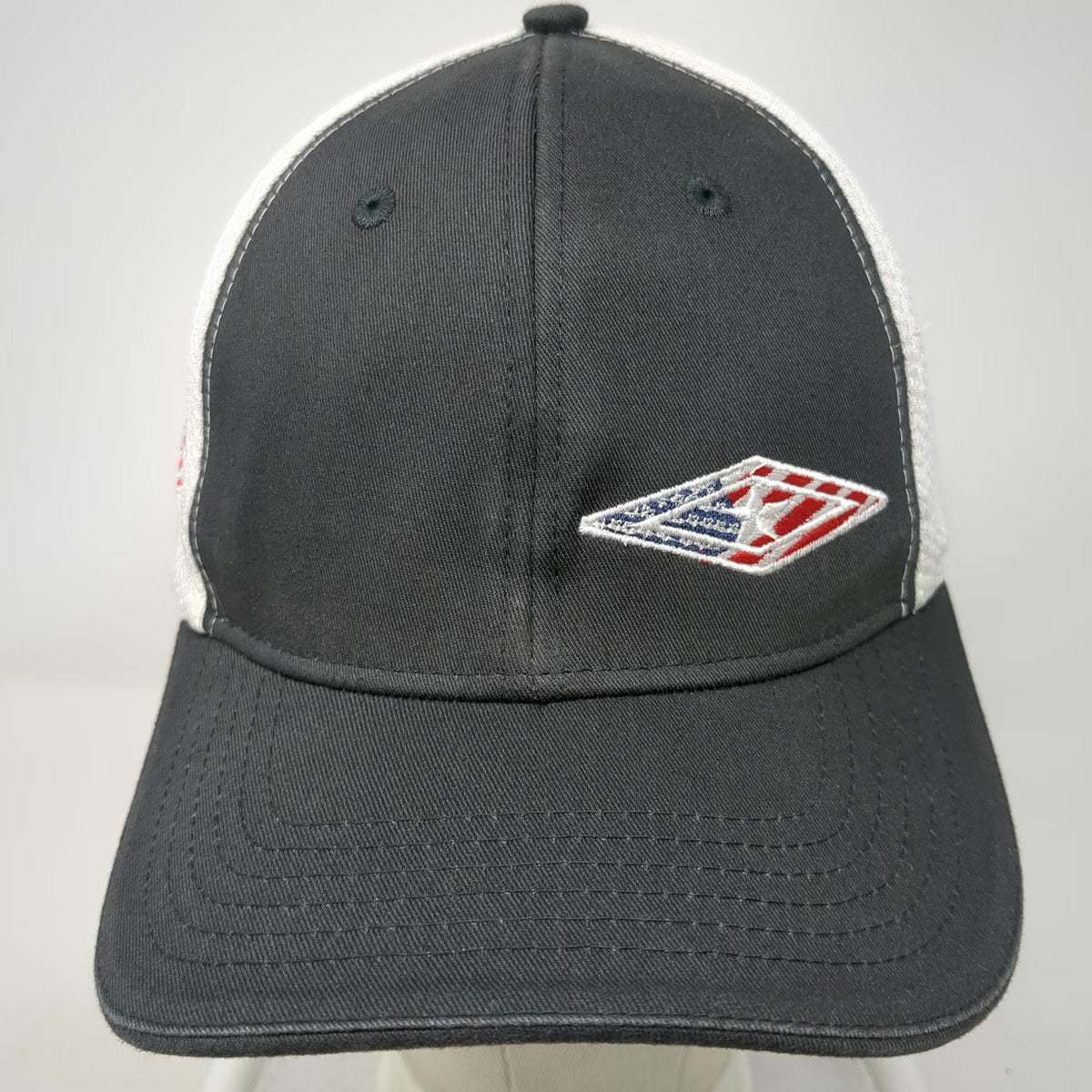 CBC Baseball Cap Gray M American Owned PRM Logo Honeycomb Mesh Stretch Fit Hat