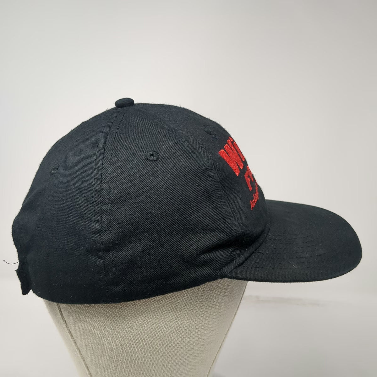 KC Baseball Cap Black One Size WinCo Foods Embroidered Logo Strapback Hat