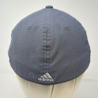 Adidas Baseball Cap Gray M Stretch Fit Embroidered Logo AEROREADY Athletic Hat