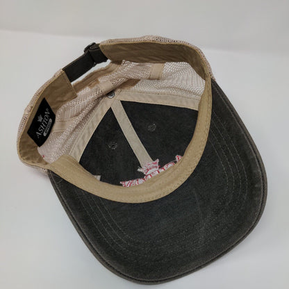 Ashton Slideback Trucker Hat Gray OSFA Adjustable Embroidered Mesh Back 6 Panel
