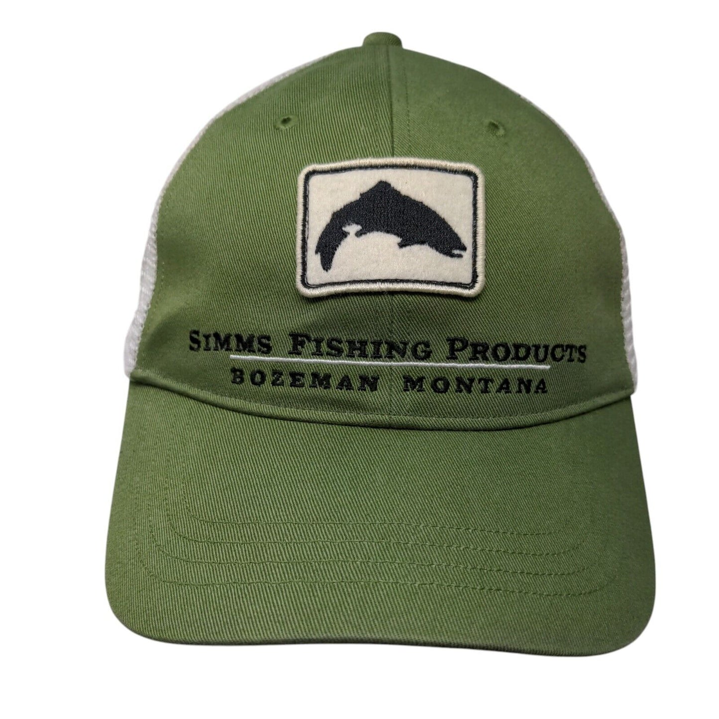 Simms Fishing Products Bozeman Montana Snapback Trucker Hat Green OSFA Mesh Back