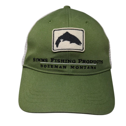 Simms Fishing Products Bozeman Montana Snapback Trucker Hat Green OSFA Mesh Back