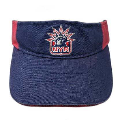 New York Rangers NHL Drew Pearson Visor Hat Blue Red White One Size Lady Liberty