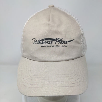 Waikoloa Plaza Village Hawaii Snapback Trucker Hat Tan OSFA Adjustable Hit Wear