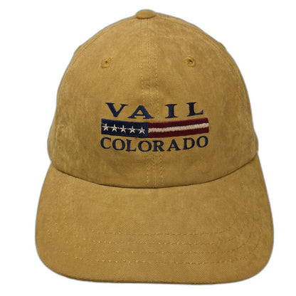 Imperial Baseball Cap Brown One Size Vail Colorado American Flag Slideback Hat