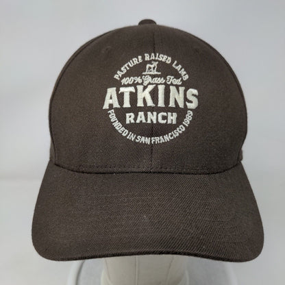 Atkins Ranch Fitted Hat Brown Large/XL Embroidered Flexfit Yupoong