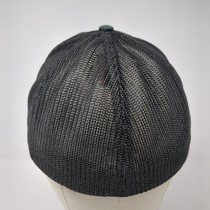 Pine Trees USA Flag Fitted Mesh Back Trucker Hat Black One Size Columbia