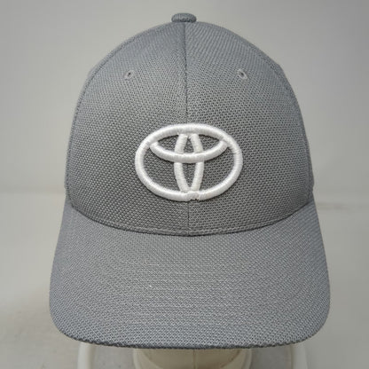 Flexfit Baseball Cap Gray One Size Toyota Logo Mesh Stretch Fit Curved Brim Hat