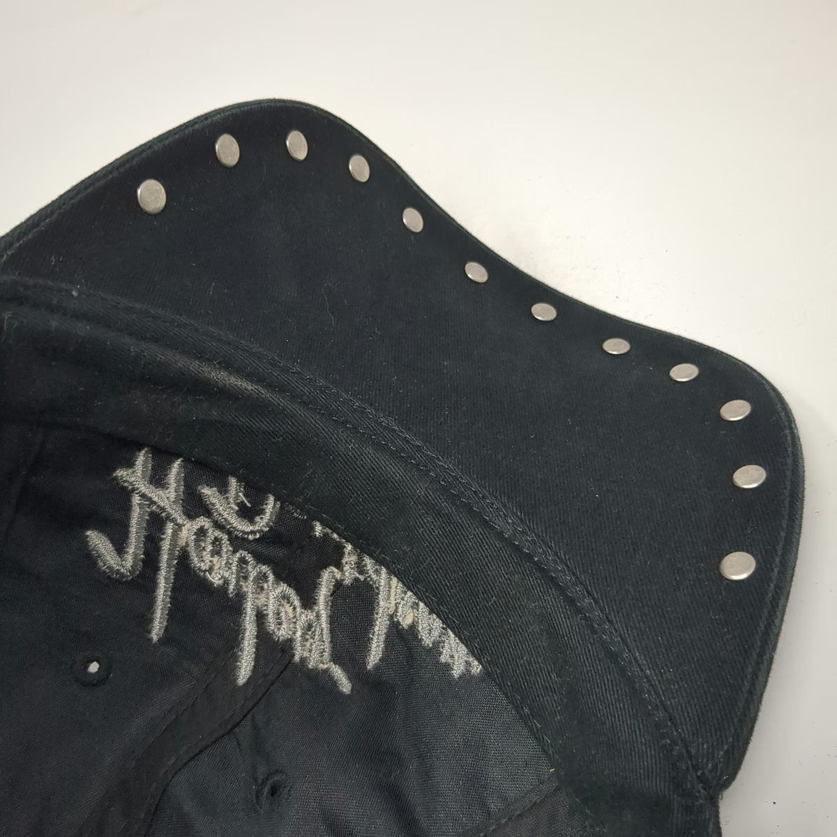Harley-Davidson Baseball Cap Black One Size Silver Studded Hat Adjustable Script