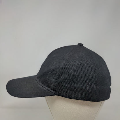 Unbranded Strapback Hat Black One Size Adjustable Vented Holes 6 Panel Blank