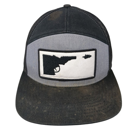 Idaho Gun Strapback Trucker Hat Black One Size Mesh Back Richardson