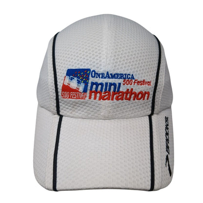 One America 500 Festival Mini Marathon 5 Panel Cap White OS Adjustable Brooks