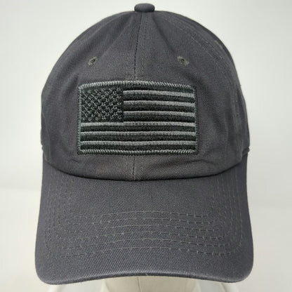 Baseball Cap Gray One Size American Flag Cotton Slideback Hat 6 Panel Adjustable
