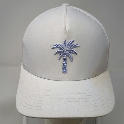 Waggle Trucker Hat White One Size Palm Tree Perforated Golf Snapback Breathable
