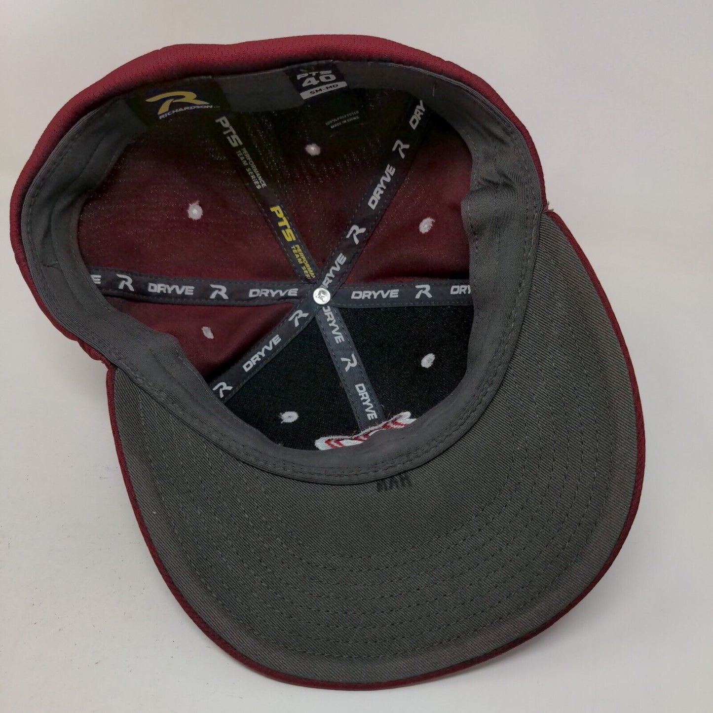 Richardson Men's Fitted Hat Red S-M Embroidered Big M Logo PATS 40