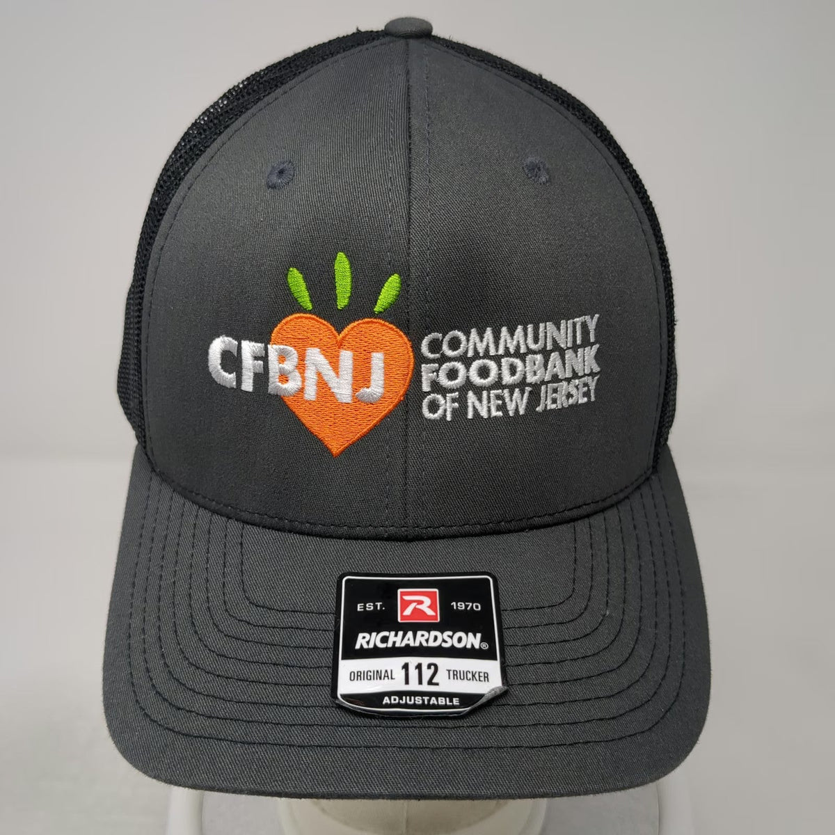 Richardson Trucker Hat Gray One Size Mesh Back Snapback New Jersey Foodbank