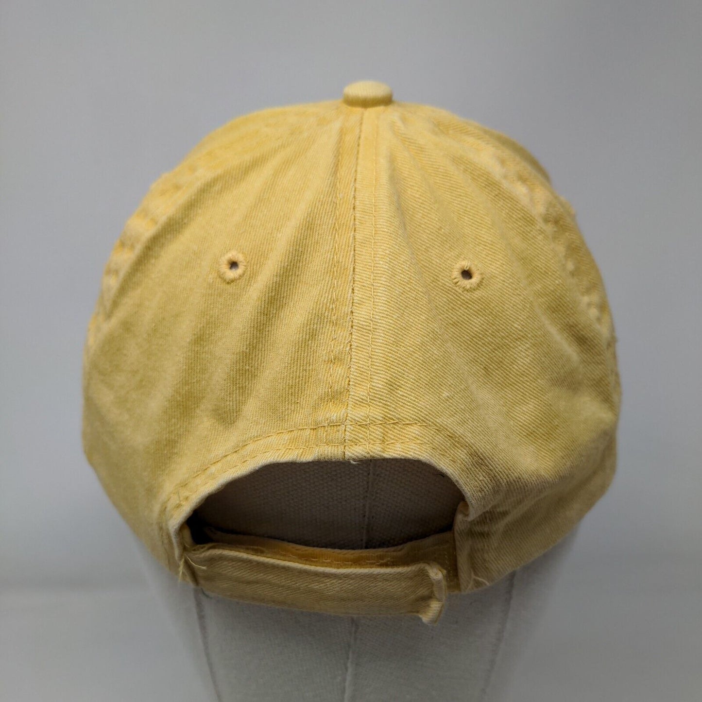 Unbranded Strapback Hat Yellow One Size Adjustable Vented Holes 6 Panel Blank