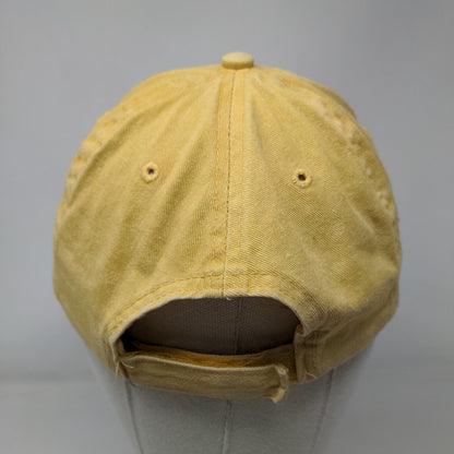 Unbranded Strapback Hat Yellow One Size Adjustable Vented Holes 6 Panel Blank