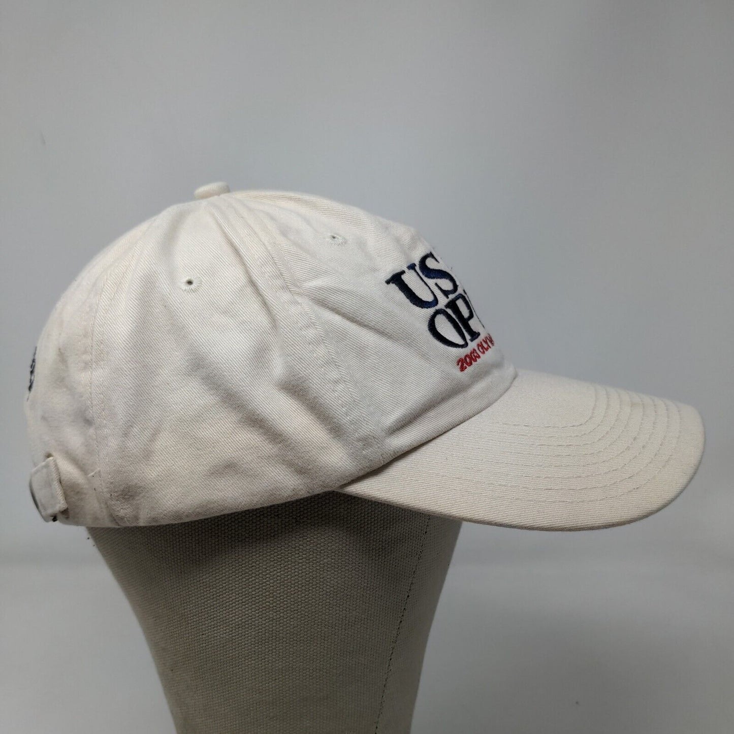 USGA Men's Slideback Hat Tan Embroidered US Open 2003 Olympia Fields Vintage