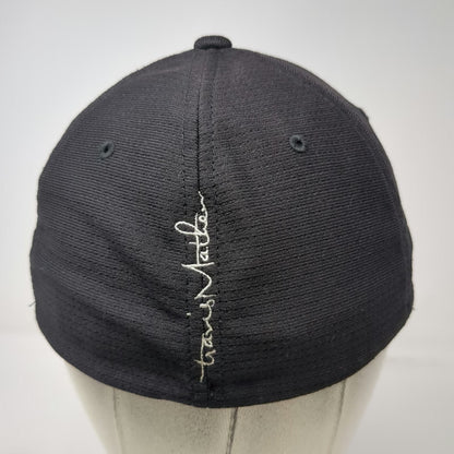 TravisMathew Baseball Cap Black M Fitted Performance Mesh Athletic Logo Hat