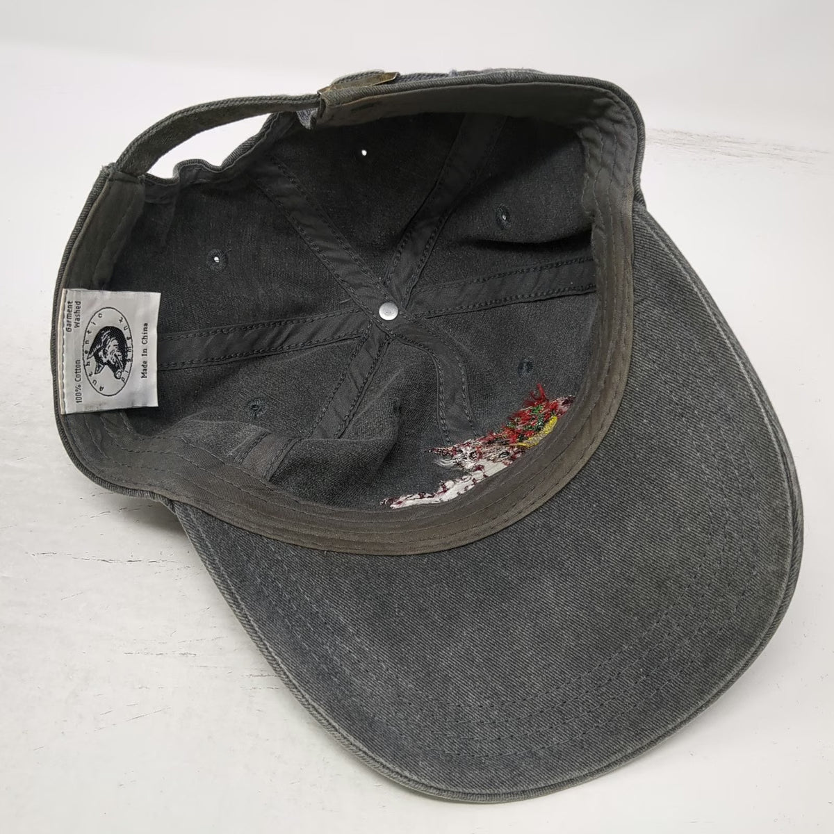 Authentic Pigment Gray Baseball Cap One Size Red Ass Rhubarb Hill City Logo Hat