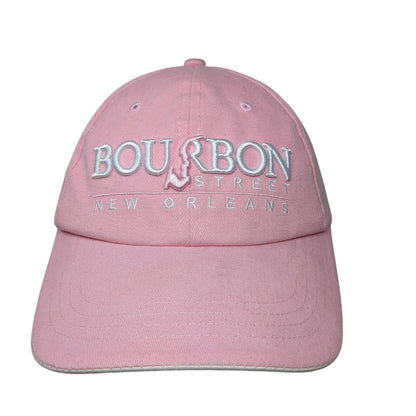 Bourbon Street New Orleans Adult Strapback Hat Pink OS Adjustable Embroidered