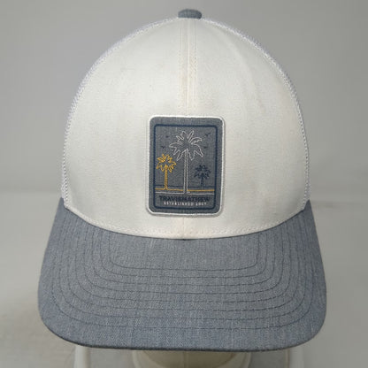TravisMathew Trucker Hat White One Size Palm Tree Patch Mesh Snapback Golf Cap