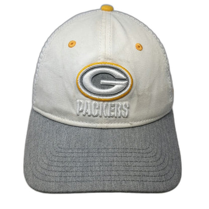 Green Bay Packers NFL Fanatics Trucker Hat White Gray Yellow OSFM Mesh Snapback