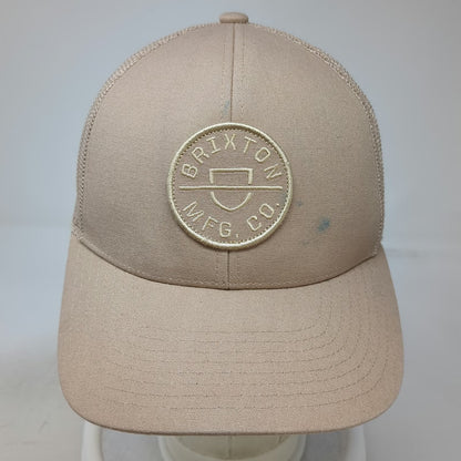 Brixton Trucker Hat Beige One Size Mesh Back Snapback Patch Logo Adjustable